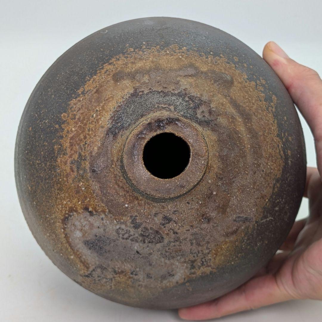 人間国宝 藤原雄 備前焼 一輪花生 用心箱 花入 花瓶 花器 フラワーベース 壺