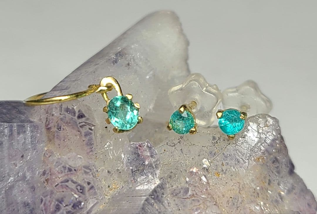 りんご★ブラジルバターリャパライバトルマリン★ピアスオーダー