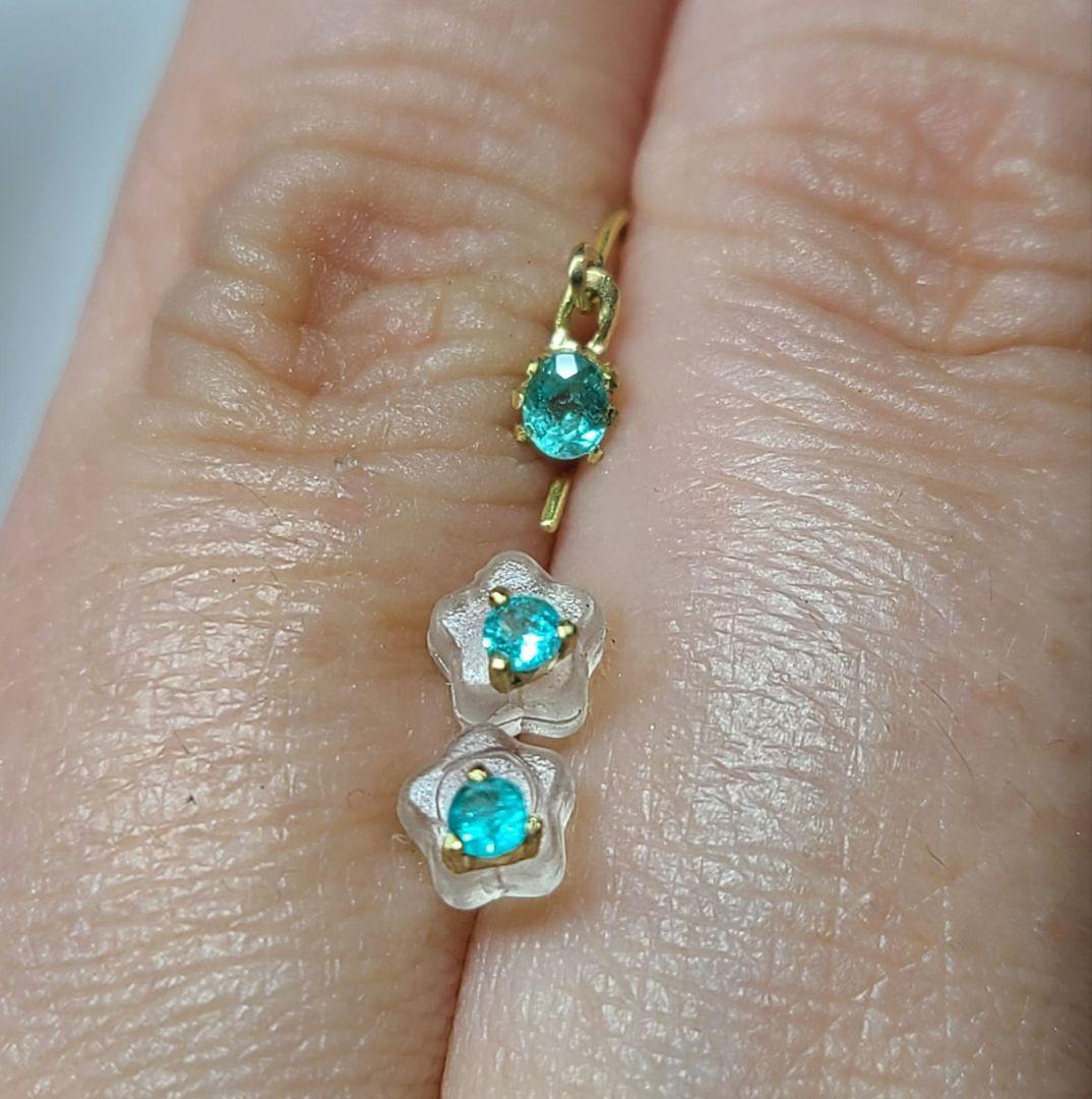 りんご★ブラジルバターリャパライバトルマリン★ピアスオーダー