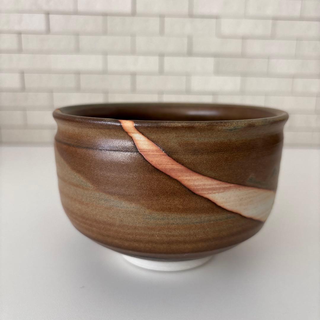 【新品未使用】抹茶茶碗　杉浦文泰作　瀬戸焼　御題『道』茶碗　共箱　ウコン布あり