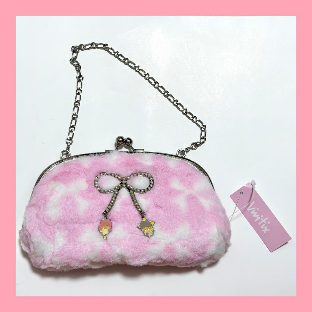 サンリオ リトルツインスターズ vivitix ワレットファーリボン がま口