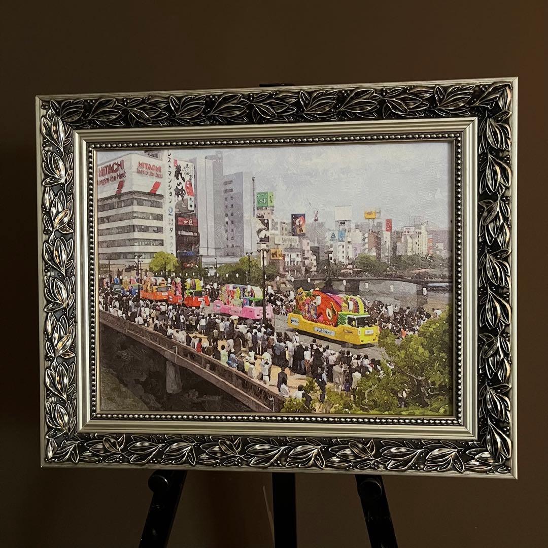 キャンバス プリントアート 博多どんたく インテリア 額付き 絵画