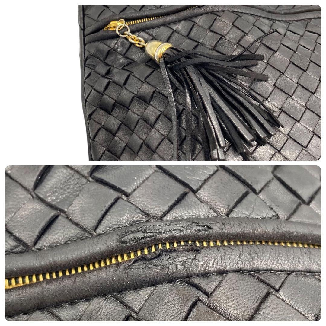 良品 ボッテガヴェネタ イントレチャート ショルダーバッグ レザー ビンテージ