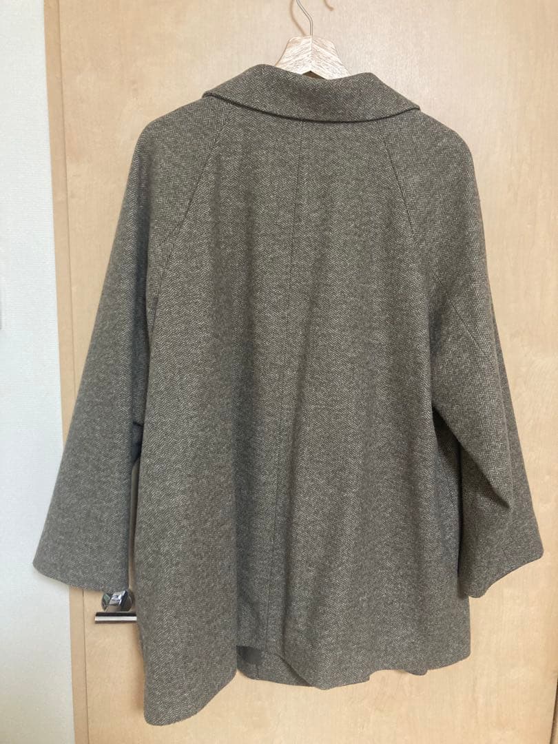 最終値下げ　GLOBALWORK 軽やかストレッチ衿2WAYコートヘリンボーン