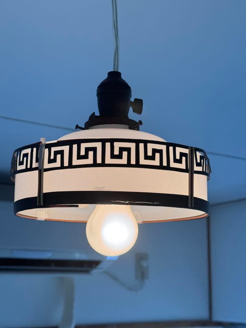 旧家 古民家アンティーク電傘 ソケット付き ミルクガラス ぼんぼり照明