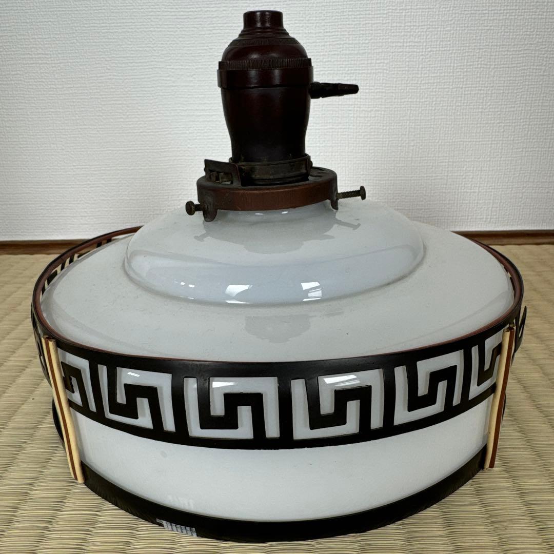 旧家 古民家アンティーク電傘 ソケット付き ミルクガラス ぼんぼり照明