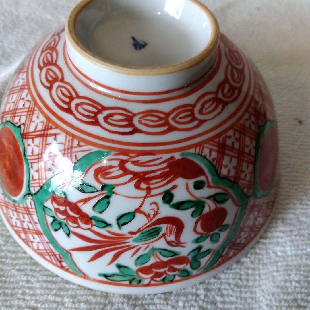 新*仏様 【井上　規】赤呉須花鳥　茶碗