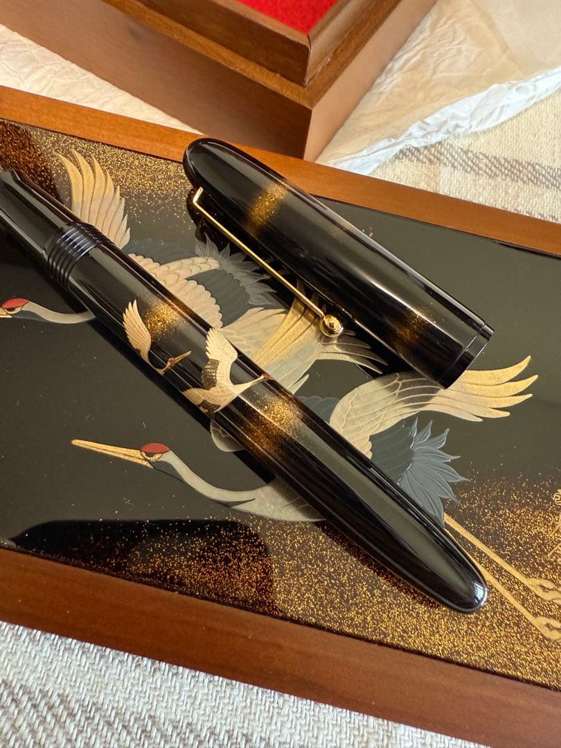 パイロット万年筆蒔絵、鶴、国光会箱