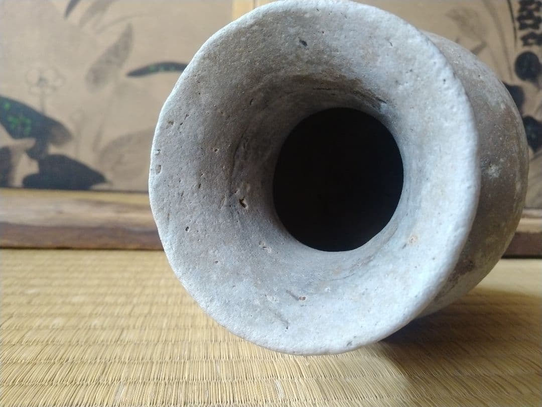 平安時代頃　須恵器瓶　骨董　古美術　仏教美術　茶道具　華道　花器　土器　徳利　壺