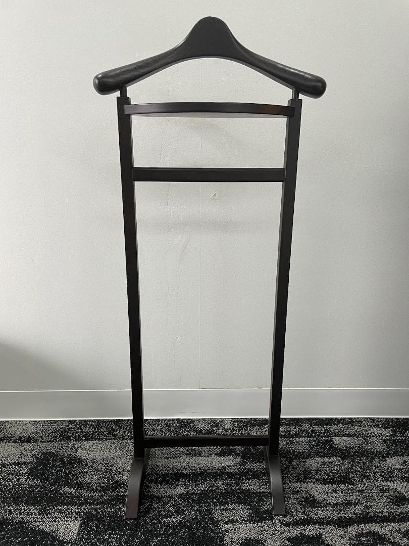 【美品】旭川家具 カンディハウス 小物置き付き ハンガースタンド/コートハンガー