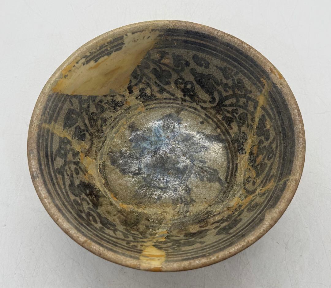 古安南　染付　花卉紋お碗② アンティーク　送料込み251114