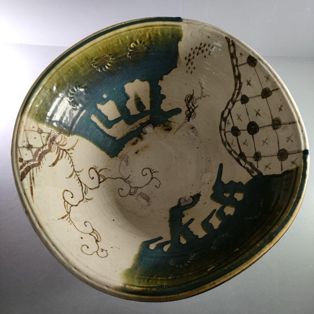 A887-4/織部大鉢/盛鉢/飾鉢/向付/