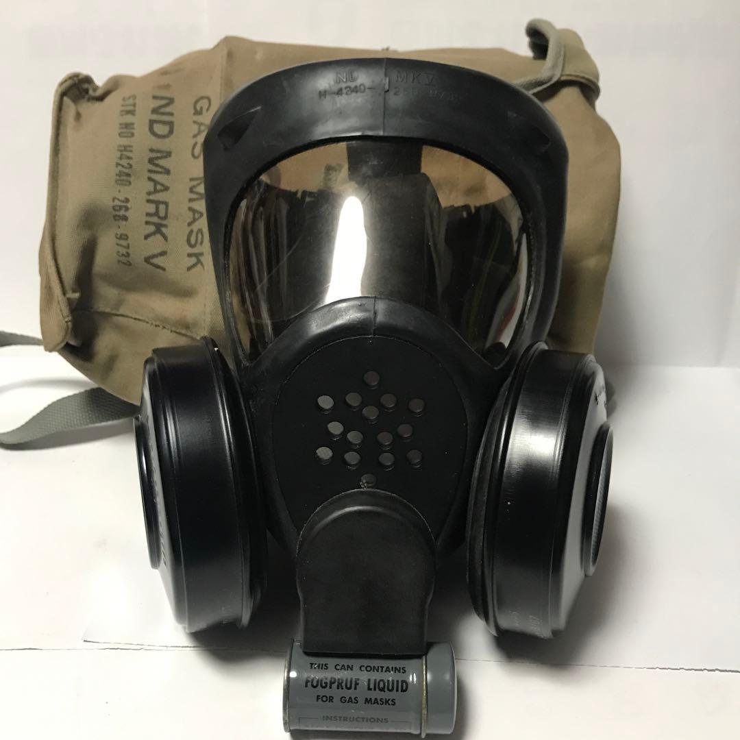 米軍　USNガスマスク&バック&曇り止め用缶計3個セット