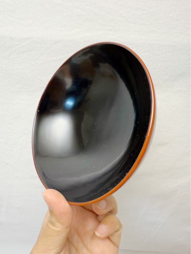 ほぼ未使用 懐石道具 木製 古代朱塗 金彩蒔絵 吸物椀十客組 内黒 木曾漆器共箱