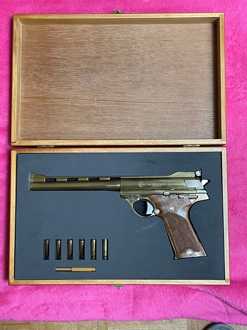 モデルガン ゴールド/ブラウン 木製ケース付き