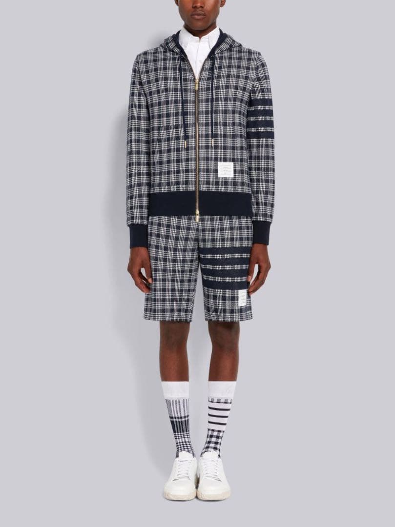 【美品】トムブラウン 4bar マイクロチェック ジャガード パーカー