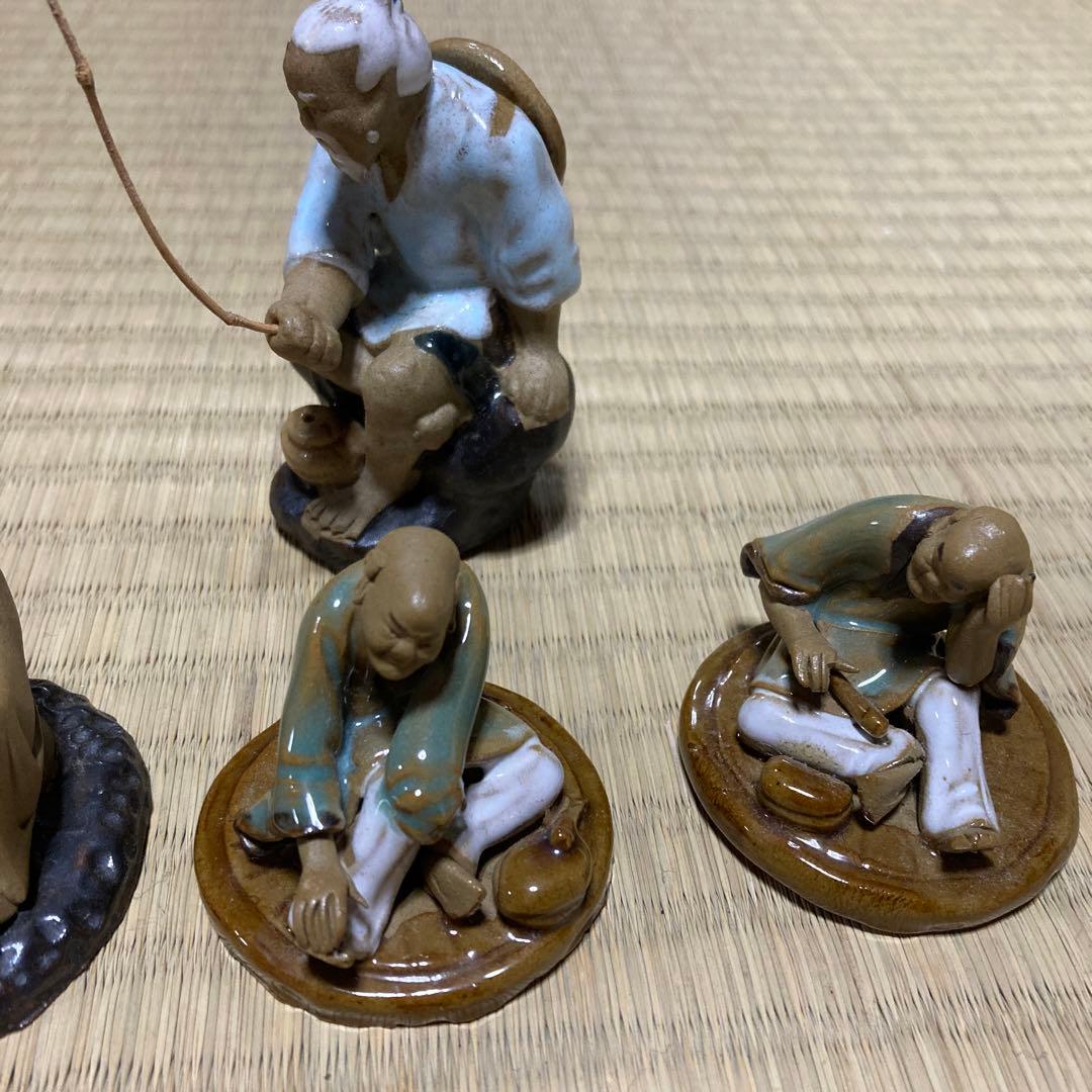 老人　飾り　焼物　外国　釣り　お酒　工芸品　陶芸