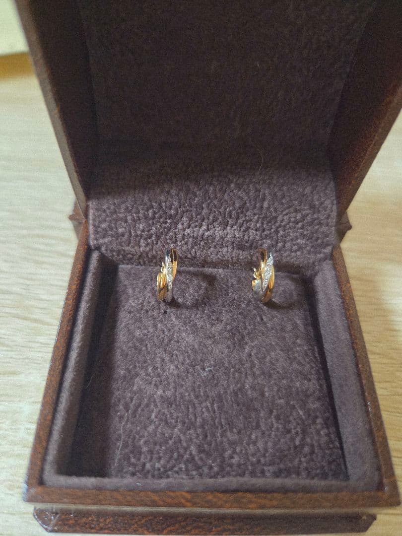 天然ダイヤモンド ピアス フープ プラチナ900 K18ピンクゴールド