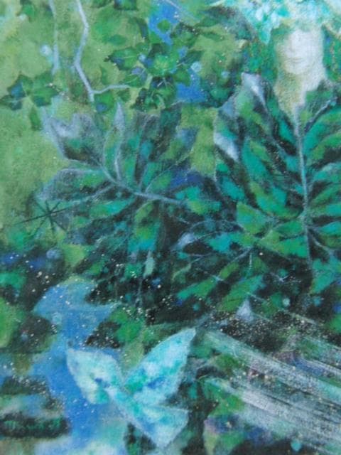 浜口美和、【自然との会話（風の音）】、希少な画集画、新品高級額