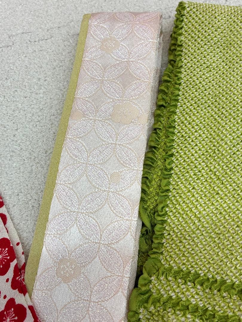 成人式　振袖フルセット　1137 真紅花柄　　正絹　振袖　格安！