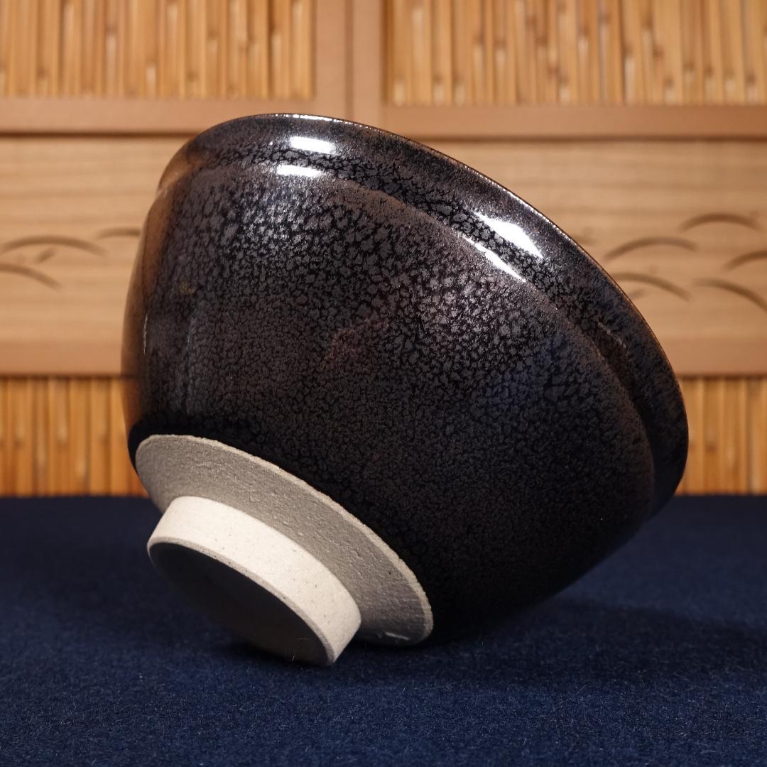 青木龍山 秀逸作 油滴天目 茶碗 共箱 茶道具