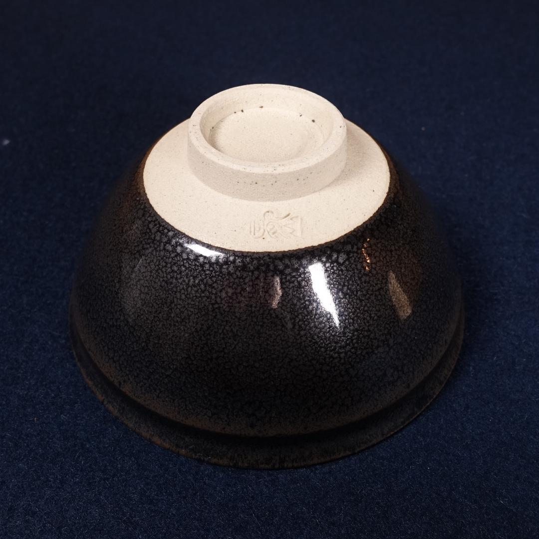 青木龍山 秀逸作 油滴天目 茶碗 共箱 茶道具