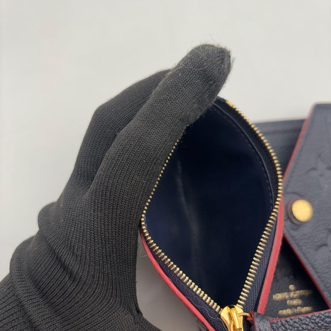 極美品　ヴィトン ポルトフォイユ ヴィクトリーヌ アンプラント　紺