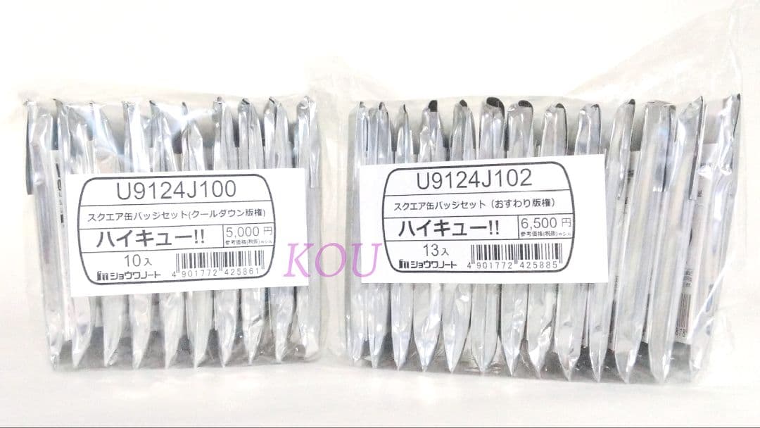 ハイキュー！！ スクエア缶バッジセット クールダウン おすわり