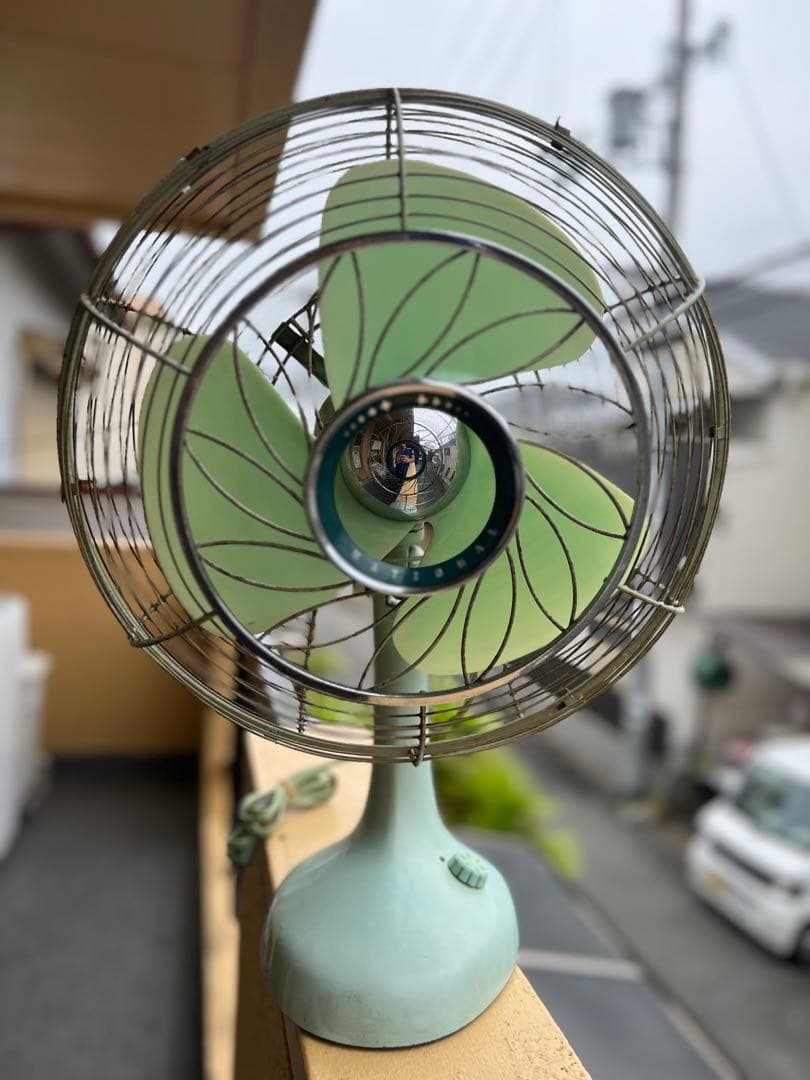 レトロ ミントグリーン 扇風機 3枚羽根
