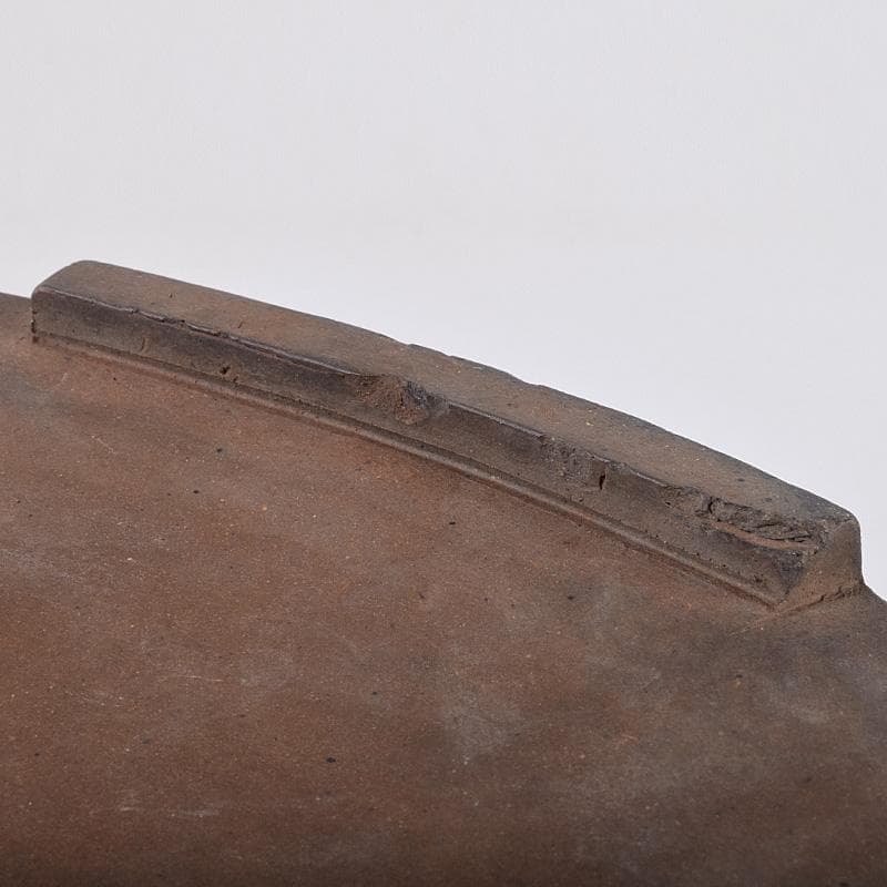 中国　清源豊國製造　紫砂　朱泥　海鼠釉　楕円盆栽鉢　植木鉢　M　R8987B