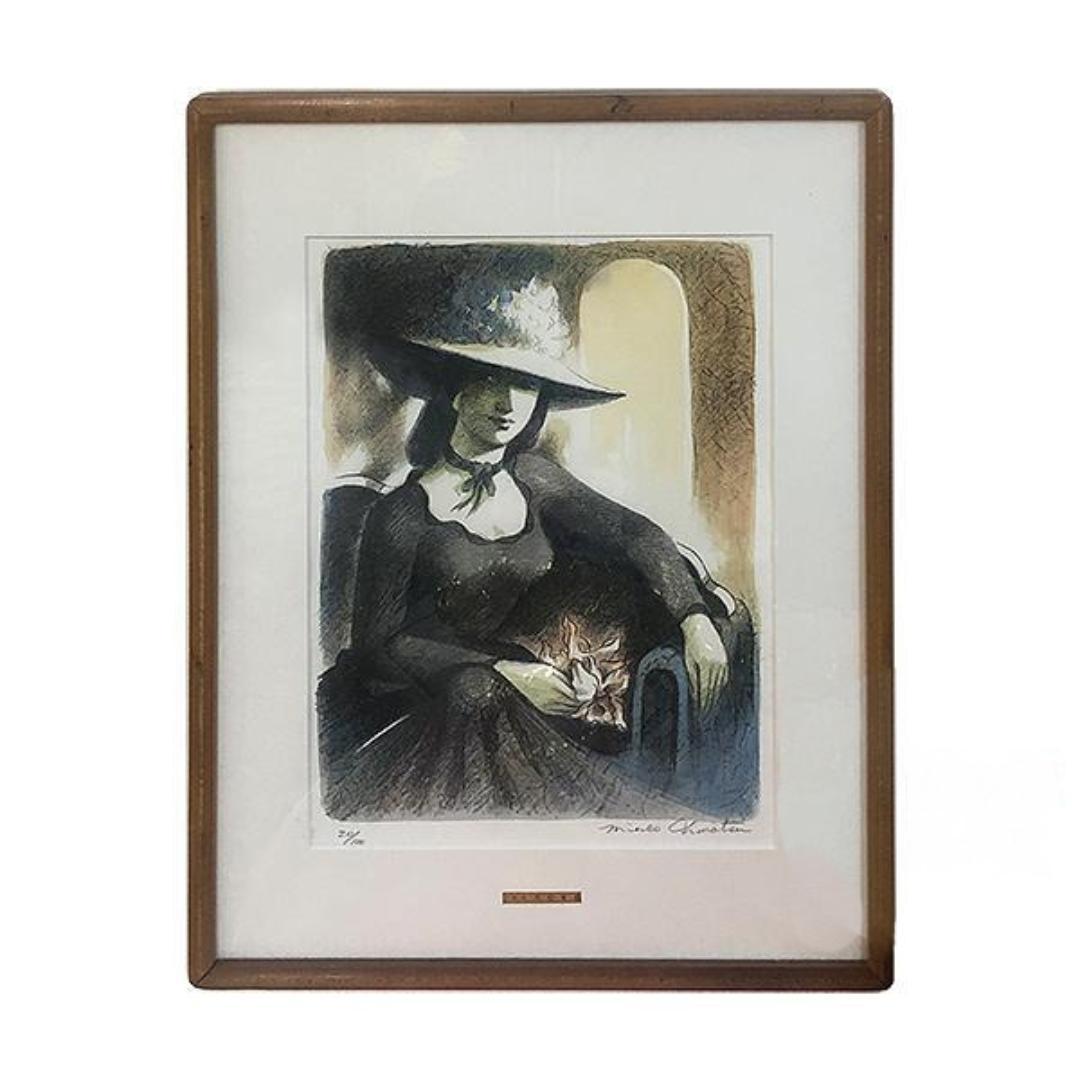 リトグラフ『マダムＫ』大松峯雄 作