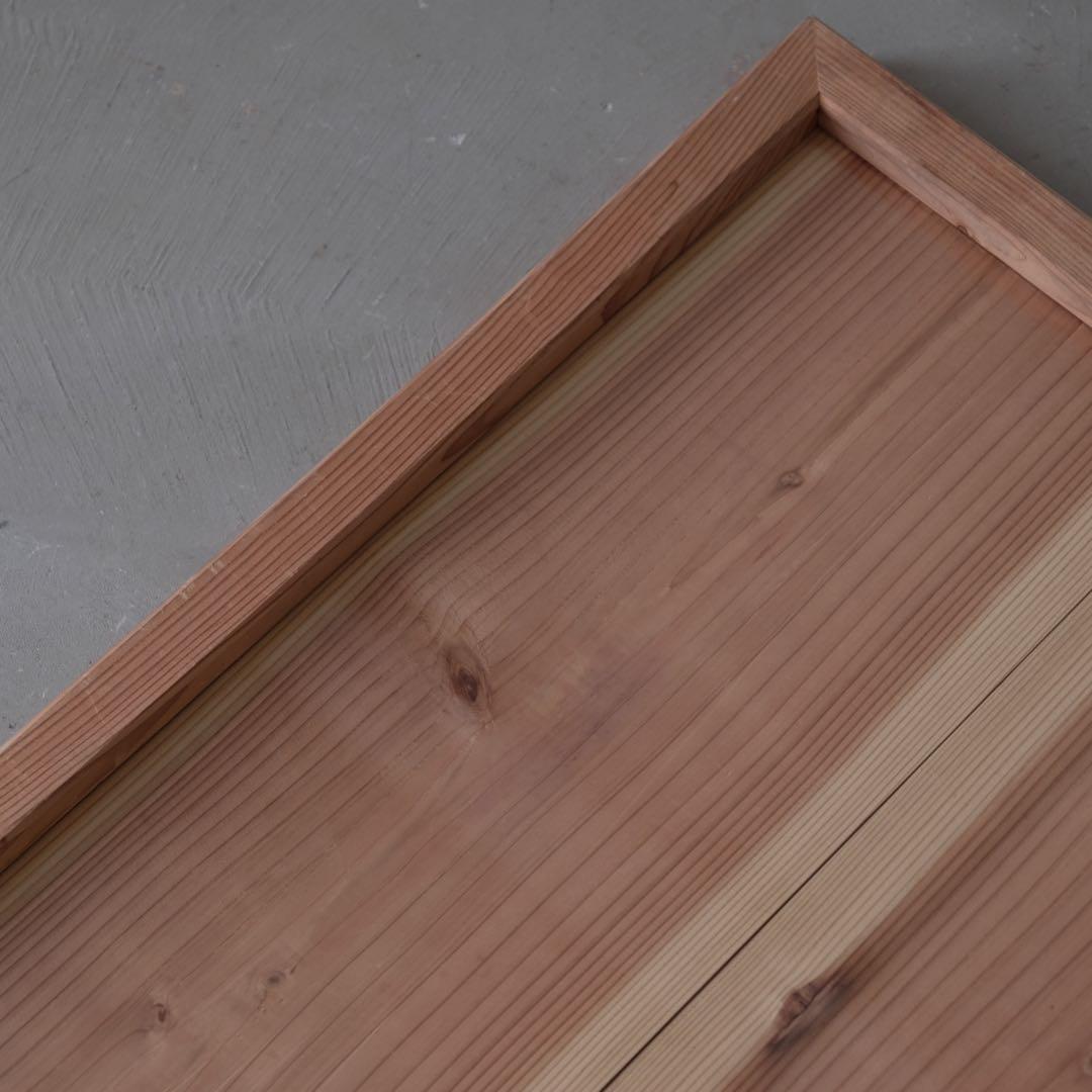 杉材 ガラス付き額　フレーム 額縁 絵画 古道具 ヴィンテージ レトロ