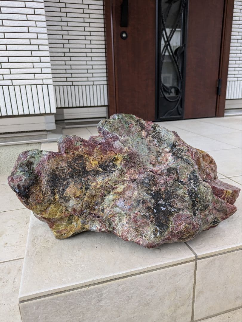 佐渡錦紅石 原石 特大 約30.6kg 天然石 赤玉石 鑑賞用 水石 希少 レア