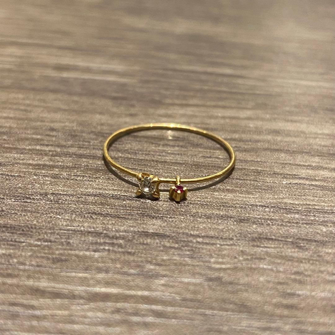 最終価格 little emblem ダイヤ ルビー K18 リング