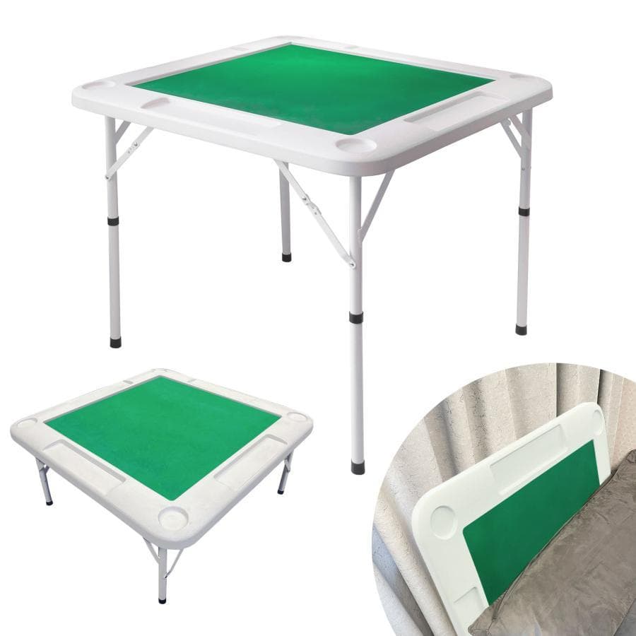 麻雀卓 折りたたみ 雀卓 麻雀テーブル 麻雀台 座卓 高さ調節可能（ホワイト）