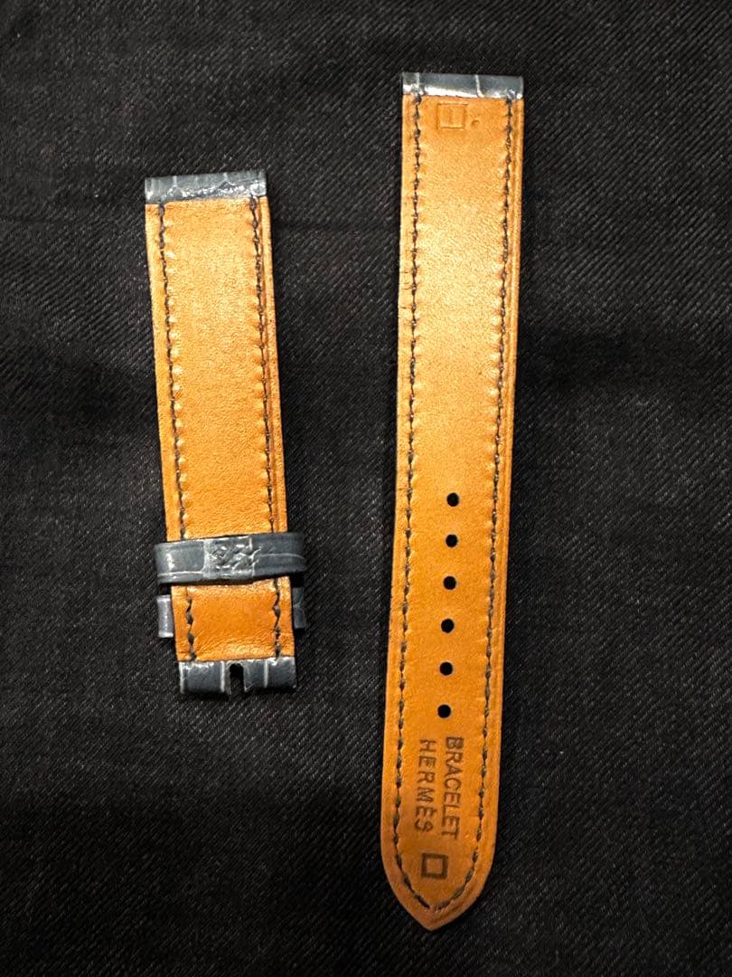 HERMES ブルージーン　アリゲーターレザー　時計ベルト　16ミリ