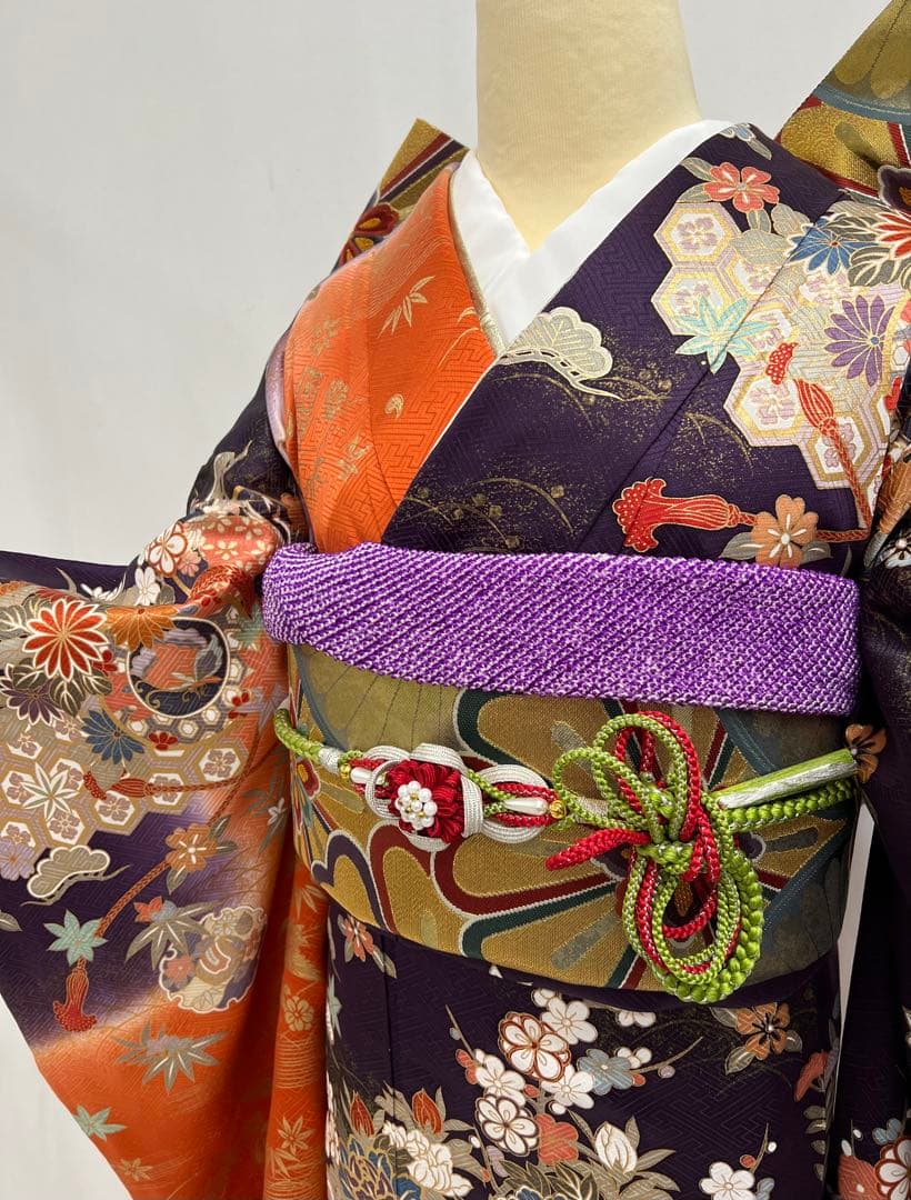 振り袖　フルセット　長襦袢付　染め分け　成人式　振袖　金彩加工　624