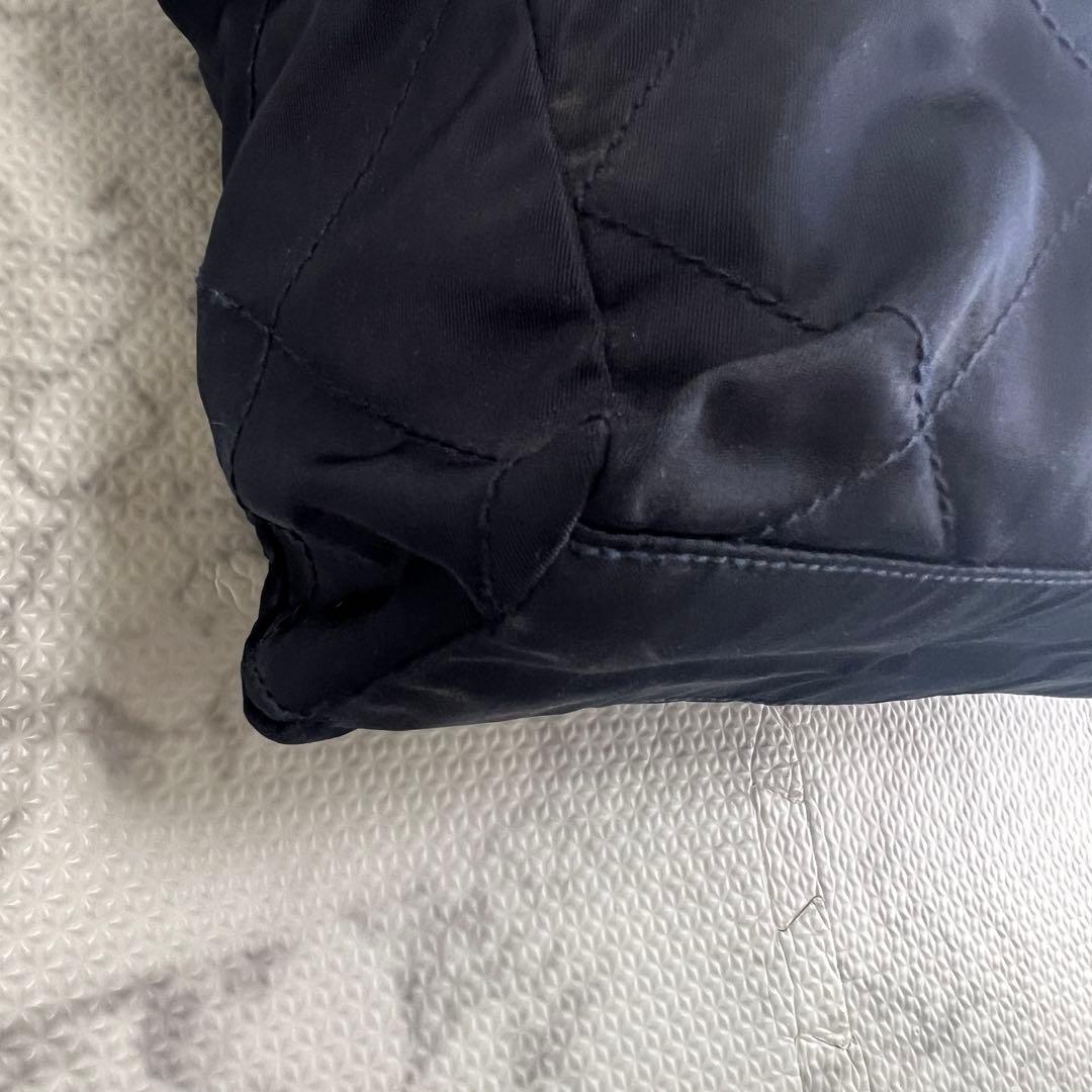 プラダ ダブルチェーン キルティング ショルダーバッグ ナイロン 三角ロゴ