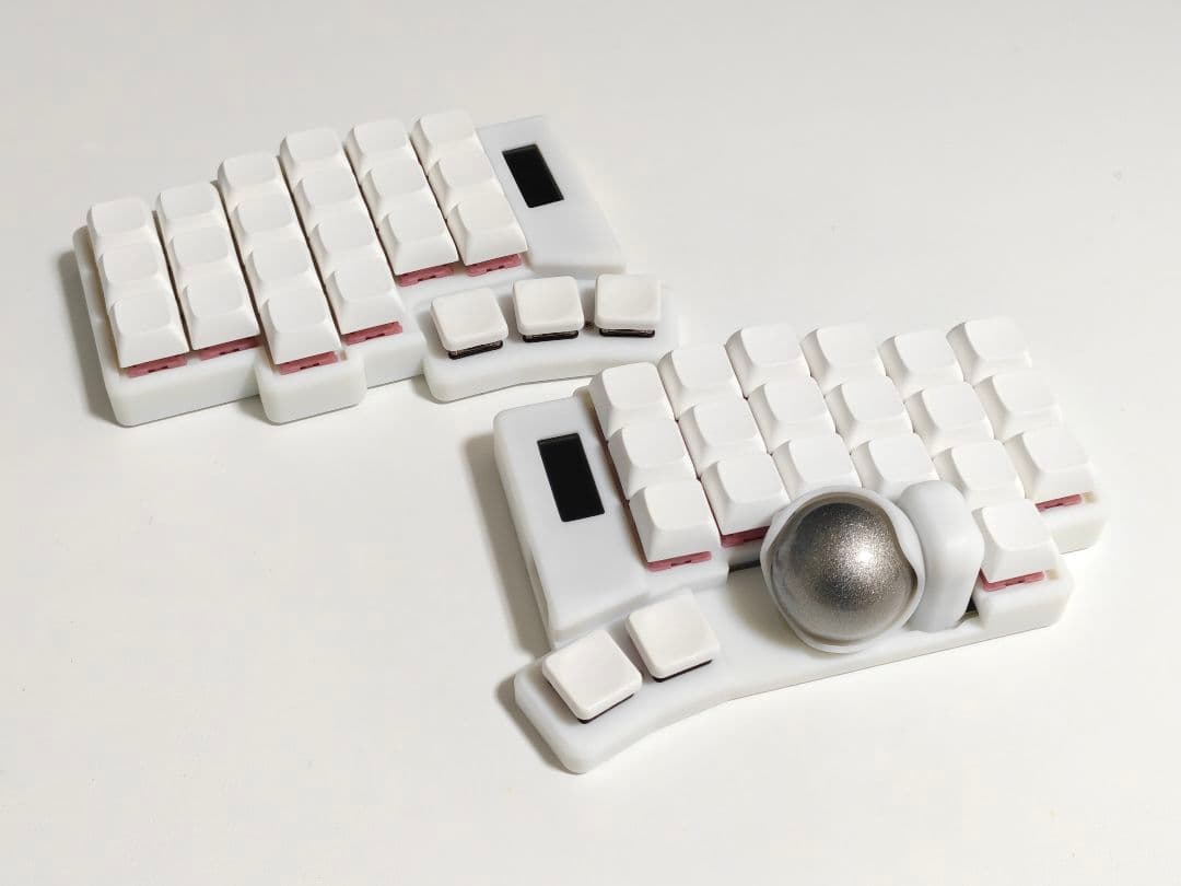 keyball44 完成品 自作キーボード 左右分割 ホワイト