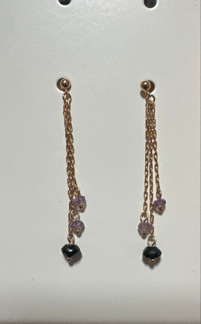 K18刻印ピアス アメジスト