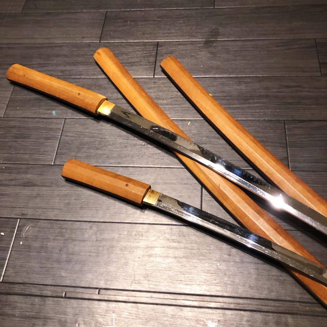 模造刀 白鞘 合金製 大小セット　長脇差　2本　拵え　太刀