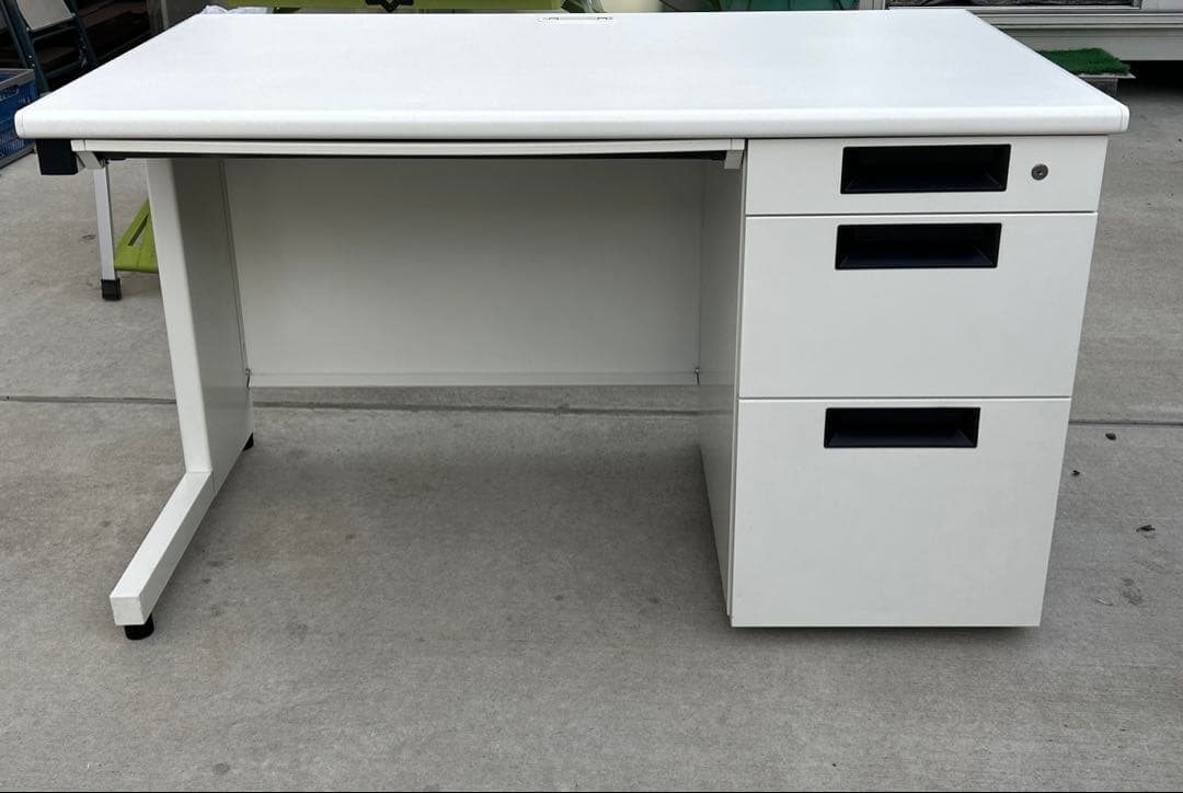 プラス フラットライン 片袖デスク W1200 ホワイト 事務机 オフィス