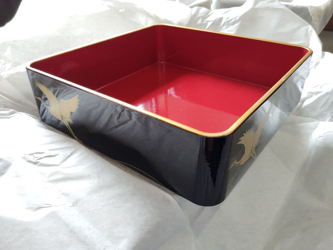 漆器 重箱 三段（鶴）No.1