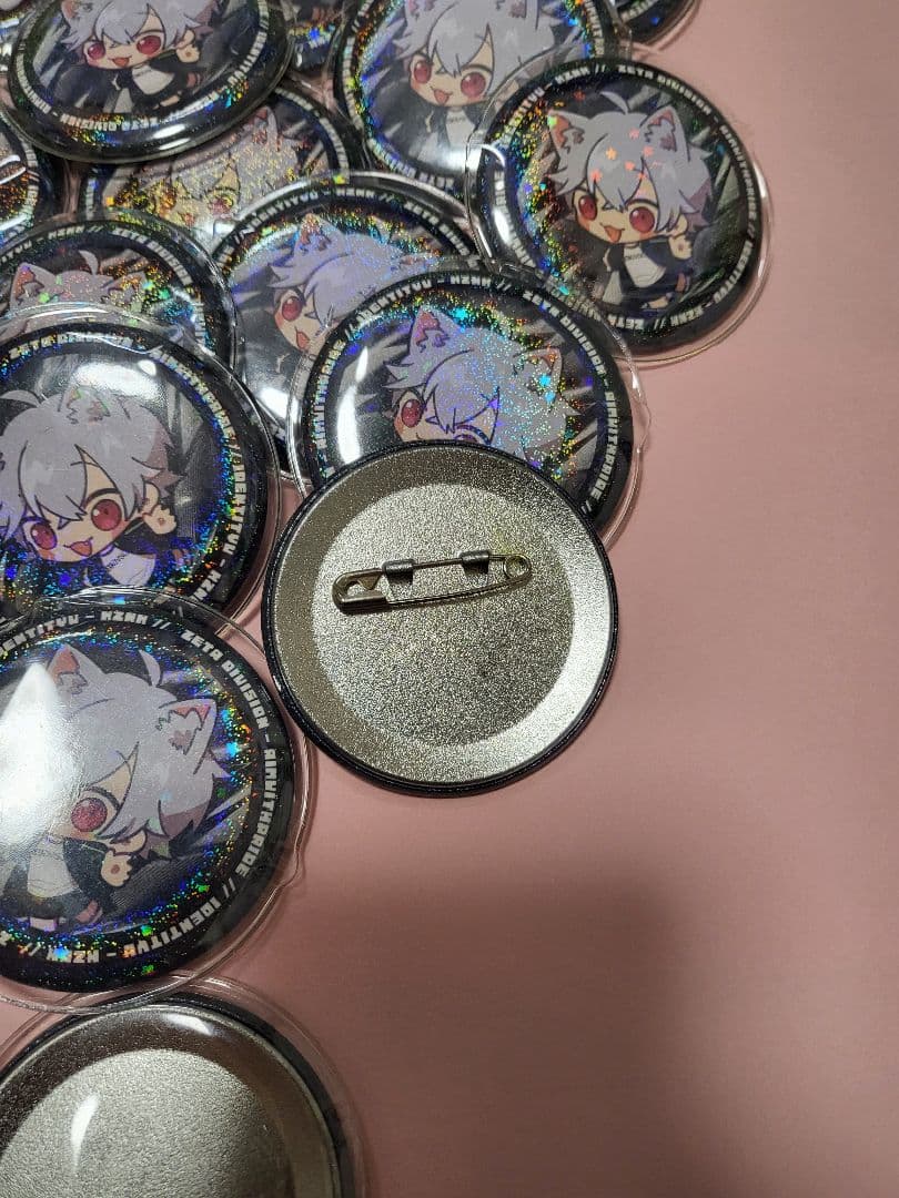 ZETAかず猫君グリッター缶バッジ 28個セットバラ売り可