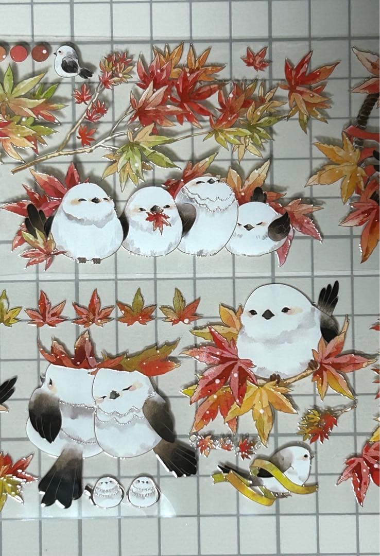 シマエナガと秋 海外マステ 切り売り