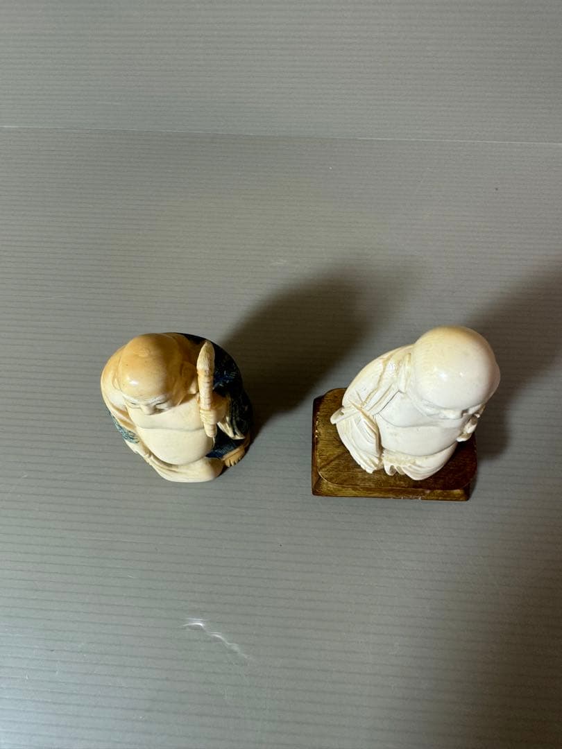 2733 根付　置物　2客　骨董品　古美術　布袋　仏像 七福神