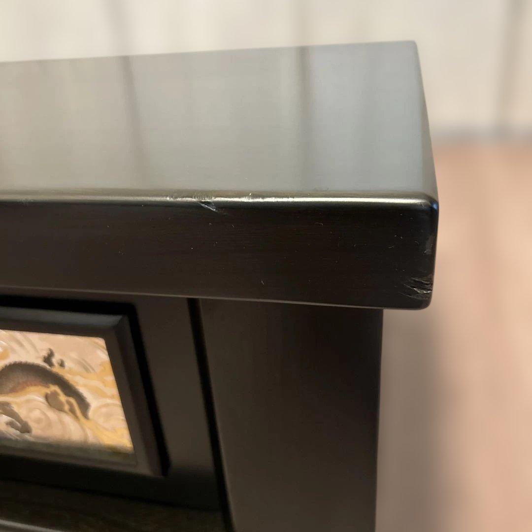 置物 龍の絵柄 黒　五月人形　兜　伊達政宗