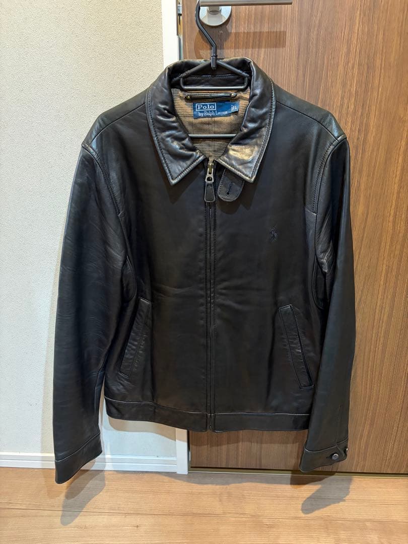 超スペシャル 90s ラルフローレン レザー スイングトップ ジャケット L 黒