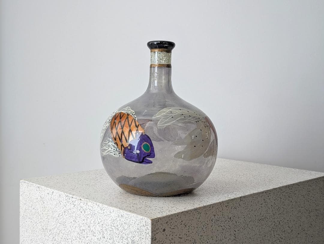 MURANO ムラーノガラス イタリア製 エナメル彩 ガラス デキャンタ 珍品