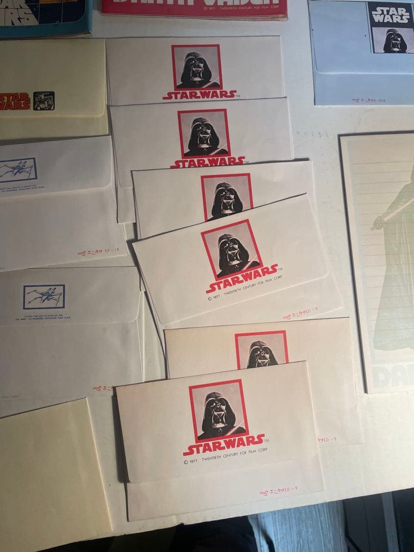 当時物 STAR WARS ファイル付便箋封筒セット 5種 ユニカ 1977